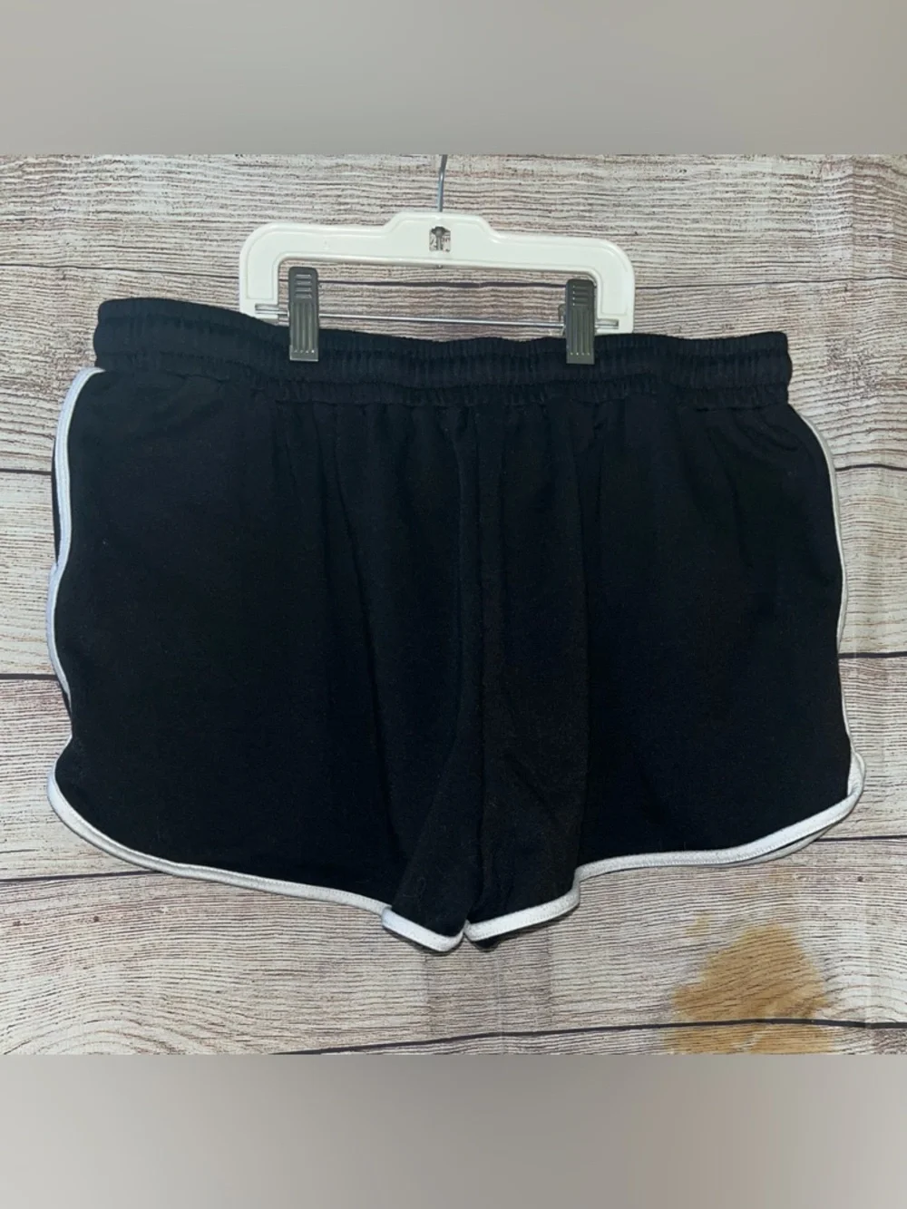 🤎3/$10 Women's Black Drawstring Athletic Shorts with Contrast Trim Size XL - Picture 5 of 7